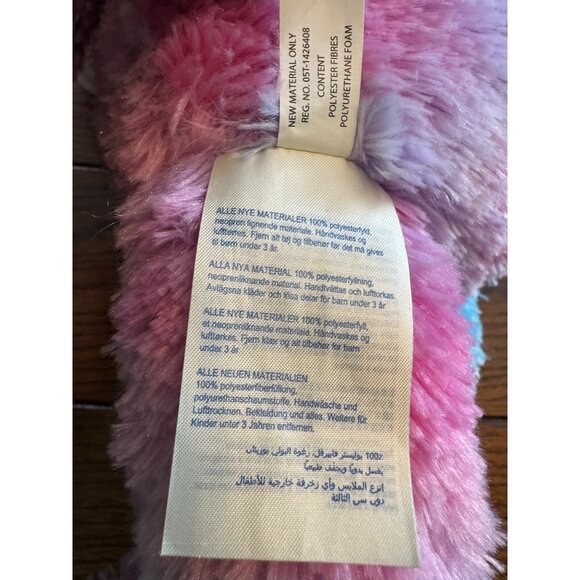 Build-A-Bear Workshop Forever Hearts Tie Dye Teddy Bear 16" Pink Blue Heart Foot - Picture 7 of 10